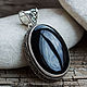 Royal pendant with black onyx ' Radiance of the night', Pendant, Yaroslavl,  Фото №1
