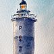 Картина с маяком в море, Москва. Морской пейзаж. Картины. Современные картины для интерьера (olga-ermakova). Ярмарка Мастеров.  Фото №8