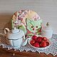  Грелка Котик весенний, зелёный, Чехол на чайник, Рыбинск,  Фото №1