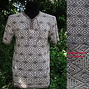 Мужская одежда handmade. Livemaster - original item 100%linen.Polo Shirt Diamonds. Handmade.
