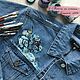 Order Painting of a denim jacket by Marc Chagall Walk. Customizing clothing. nataliadenimart. Livemaster. . Outerwear Jackets Фото №3