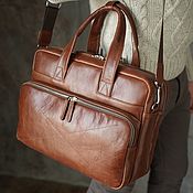 Men's leather laptop bag 