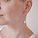 Order Long gold earrings with leaves and pink beads. Aliento-jewerly (alientojewelry). Livemaster. . Earrings Фото №3