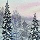 Frosty snowy morning painting landscape watercolor. Pictures. marselart. My Livemaster. Фото №5