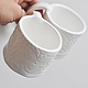 чашка белая кружевная кофейная. Кружки и чашки. ignata ceramics. Интернет-магазин Ярмарка Мастеров.  Фото №2