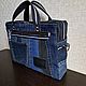 Джинсовая сумка, большая, мужская . Мужская сумка. Kate's JNS bags. Интернет-магазин Ярмарка Мастеров.  Фото №2