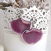 Украшения handmade. Livemaster - original item Earrings with Real Purple Orchid Petals Rhodium Butterfly. Handmade.