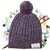 Аксессуары handmade. Livemaster - original item Knitted hat (beanie) with pompom. Handmade.