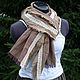 Linen scarf tippet in the style of boho 'Golden autumn'No. 019. Scarves. Olga V. Kazarinova. My Livemaster. Фото №4