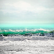 Картины и панно handmade. Livemaster - original item Sea Photo painting Seascape waves for bedroom interior Turquoise. Handmade.