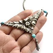 Украшения handmade. Livemaster - original item Necklace in silver with turquoise Grafskiy Park (Arizona turquoise). Handmade.