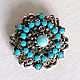 Openwork crystals turquoise brooch. Vintage brooches. Bijoudelice. Online shopping on My Livemaster.  Фото №2
