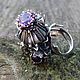 Thistle ring with natural amethysts. Rings. desef (desef). Ярмарка Мастеров.  Фото №5