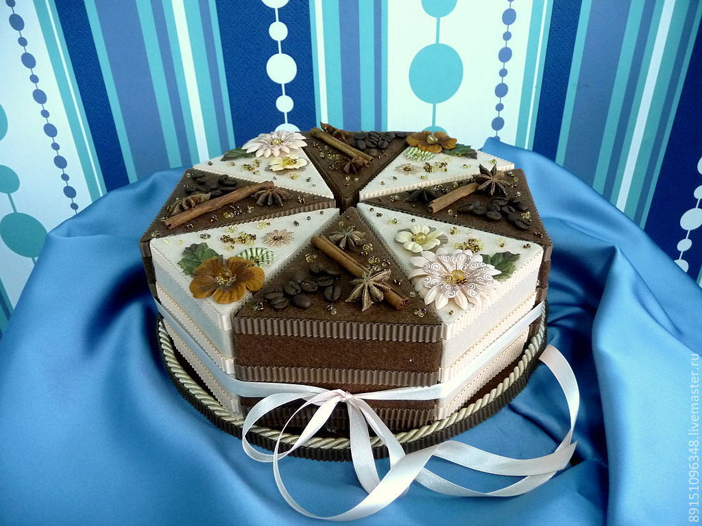 Подарочный торт коробочка из бумаги