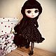  Кукла Blythe кастом custom bjd Wednesday Венсдей. Интерьерная кукла. Мастерская подарков Елены Смирновой. Ярмарка Мастеров.  Фото №5