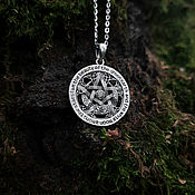 Украшения handmade. Livemaster - original item Wiccan Pentagram — silver pendant on a silver chain. Handmade.