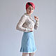 Blue Jean skirt with pearls and lace. Skirts. Tolkoyubki. Online shopping on My Livemaster.  Фото №2