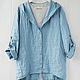 Order Blue cardigan jacket made of 100% linen. etnoart (etnoart). Livemaster. . Cardigans Фото №3