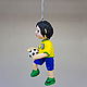 Football player from cotton wool. Christmas decorations. toyscottonwool. Online shopping on My Livemaster.  Фото №2