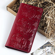 Сумки и аксессуары handmade. Livemaster - original item Red leather wallet. Handmade.