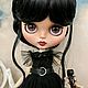 Уэнсдей кукла Блайз. Custom Blythe Doll Wednesday. Портретная кукла. My_Wonderful_Blythe. Интернет-магазин Ярмарка Мастеров.  Фото №2