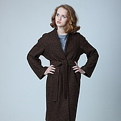Одежда handmade. Livemaster - original item Direct brown coat jacket over size coffee color. Handmade.