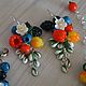 Earrings clusters with berries and flowers from polymer clay. Earrings. Marlen. My Livemaster. Фото №6