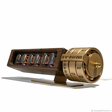 Для дома и интерьера ручной работы. Ярмарка Мастеров - ручная работа Ламповые часы настольные. Вечный календарь. Элитный подарок мужчине.. Handmade.