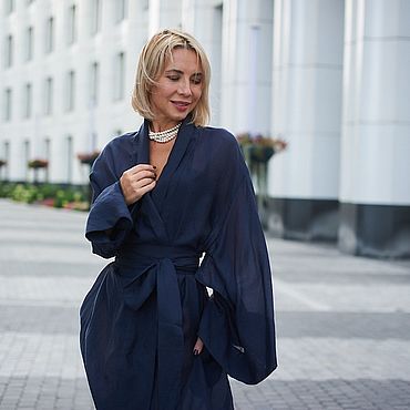 Одежда ручной работы. Ярмарка Мастеров - ручная работа Шифоновое платье-кимоно Fenix. Handmade.