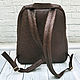 Backpack made of genuine ostrich leather, in dark brown color!. Backpacks. SHOES&BAGS. Online shopping on My Livemaster.  Фото №2