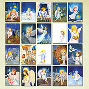 Открытки handmade. Livemaster - original item Cards with Angels For Christmas and birthday Set 20 PCs. Handmade.