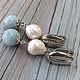 Pearl and aquamarine earrings-MARINE CLASSICS. Earrings. arisha-jewerly (arisha-jewerly). Online shopping on My Livemaster.  Фото №2