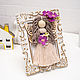 Macrame doll in photo frame 18/22. Interior doll. Kukly makrame NATALINI. Ярмарка Мастеров.  Фото №4