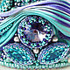 Браслет "Magic", с лентой Шибори и Сваровски (swarovski). Браслет жесткий. Птицына Маргарита. Ярмарка Мастеров.  Фото №4