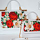 An exclusive designer handbag embroidered beaded summer bouquet, Classic Bag, Moscow,  Фото №1