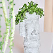 Цветы и флористика handmade. Livemaster - original item Planters made of concrete Moai big pot for cacti, pots, hair. Handmade.
