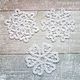 Snowflakes lace white. Stylized Vologda lace, Christmas decorations, Chelyabinsk,  Фото №1