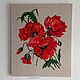 Order Wool paintings wall panel Bouquet of poppies on a stretcher. Game in felting. Livemaster. . Pictures Фото №3