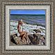 Girl and the sea. Oil on canvas on hardboard. 30h30 cm. Pictures. Tatiana Chepkasova. My Livemaster. Фото №5