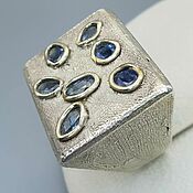 Украшения handmade. Livemaster - original item Silver ring with 3.92 Ct German Kabirski sapphires. Handmade.