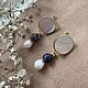 Заказать Серьги с чароитом и жемчугом. Katerina Moroz accessories for you (katerinamoroz). Ярмарка Мастеров. . Серьги классические Фото №3