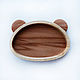 Wooden Children's plate is the shape of Bears from Maple and Beech..

