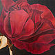 Картина красная роза с поталью "Великолепие" 100х80 см. Картины. Дизайнерские картины Елены Хухаревой. Ярмарка Мастеров.  Фото №4
