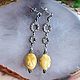 Amber. Earrings 'Carved circles' amber silver black. Earrings. Frollena II. Natural Baltic amber. My Livemaster. Фото №4