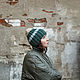 Striped beanie hat with elongated crown, 100% Merino wool, Caps, St. Petersburg,  Фото №1