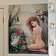 Картина "Прогулка в безвременье" ню девушка  сюрреализм. Картины. Яркое творчество Полины Олехнович. Интернет-магазин Ярмарка Мастеров.  Фото №2