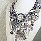 Necklace Sea Etude Baroque Blue White with Silver Lapis Lazuli Pearls Agate. Necklace. ms. Decorator. Online shopping on My Livemaster.  Фото №2
