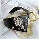 Чокер - Воротник из кожи Steampunk чёрный и металлик Колье Вышивка. Воротнички. Yuliya_Accessories_Jewelry ~ Юлия ~. Интернет-магазин Ярмарка Мастеров.  Фото №2