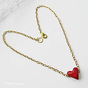 Украшения handmade. Livemaster - original item Heart choker, heart pendant, polymer clay heart necklace. Handmade.