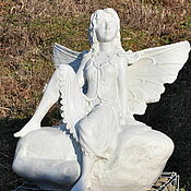 Дача и сад handmade. Livemaster - original item Fairy on a stone polystone sculpture garden. Handmade.